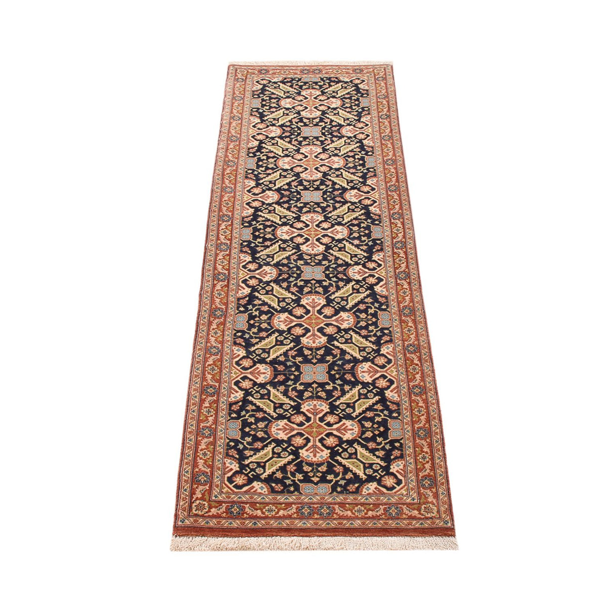 Alfombra de pasillo Alfombra Persa - Ghom - Royal - 200 x 51 cm - beige oscuro
