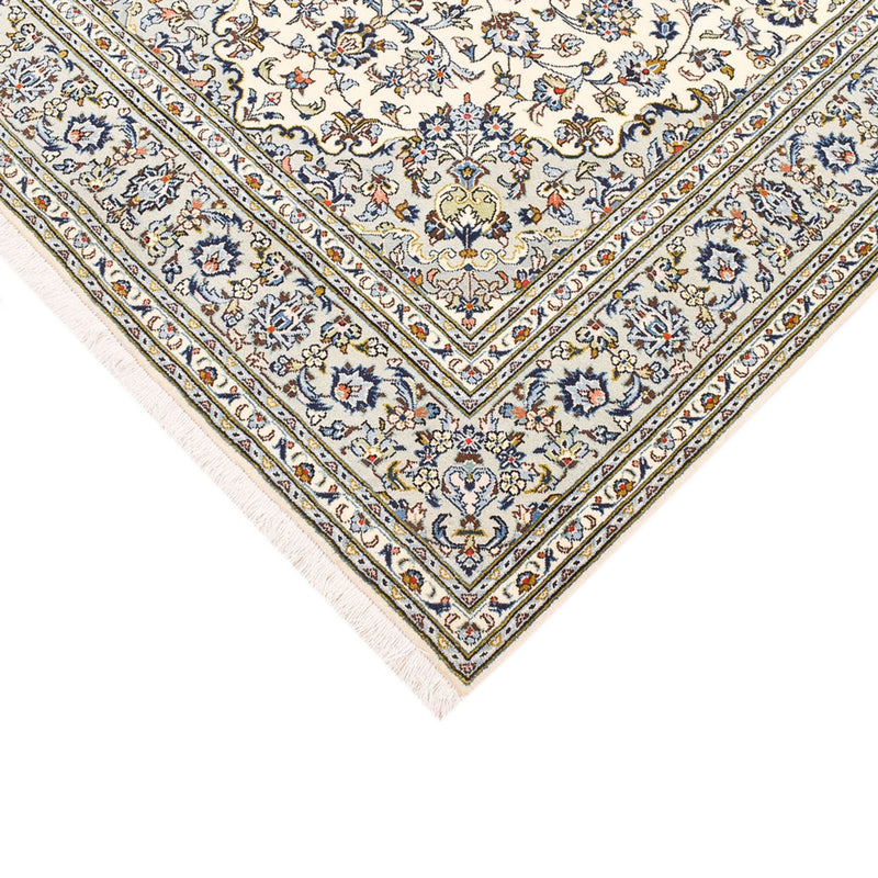 Alfombra persa - Keshan - 220 x 140 cm - gris claro