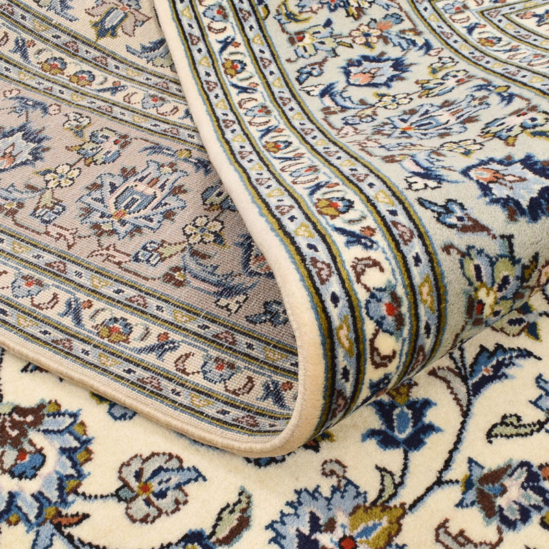 Alfombra persa - Keshan - 220 x 140 cm - gris claro
