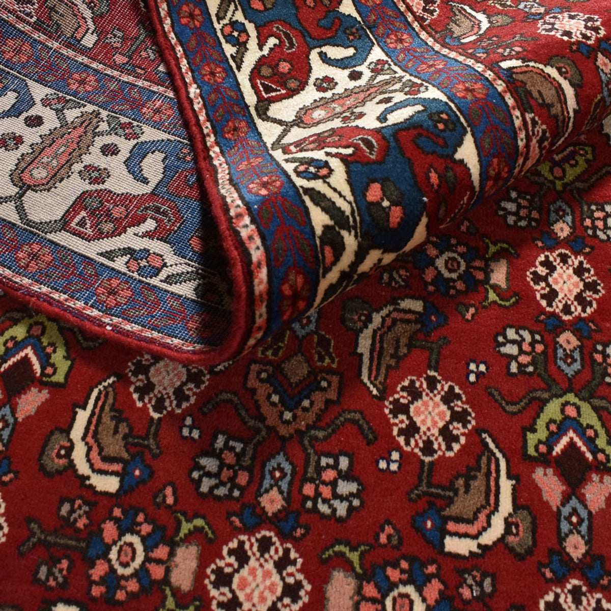 Alfombra persa - Bidjar - 316 x 204 cm - rojo oscuro