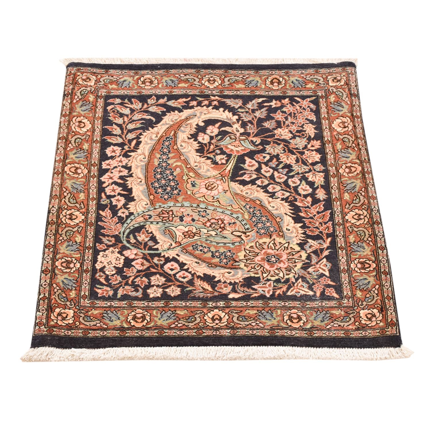 Alfombra persa - Ghom - 77 x 60 cm - multicolor