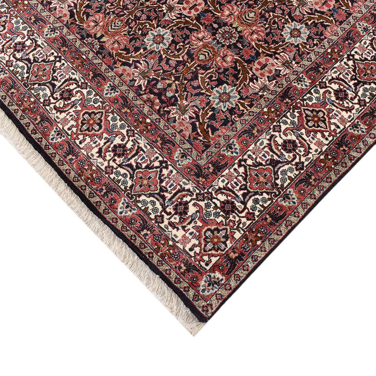 Alfombra persa - Bidjar - 247 x 204 cm - rojo oscuro