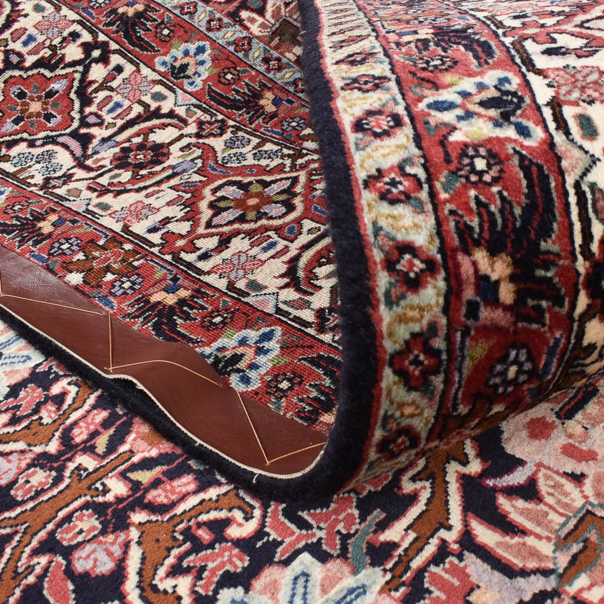 Alfombra persa - Bidjar - 247 x 204 cm - rojo oscuro