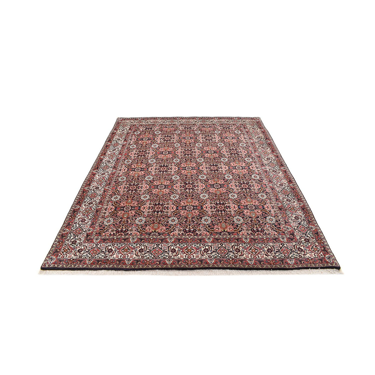 Alfombra persa - Bidjar - 247 x 204 cm - rojo oscuro