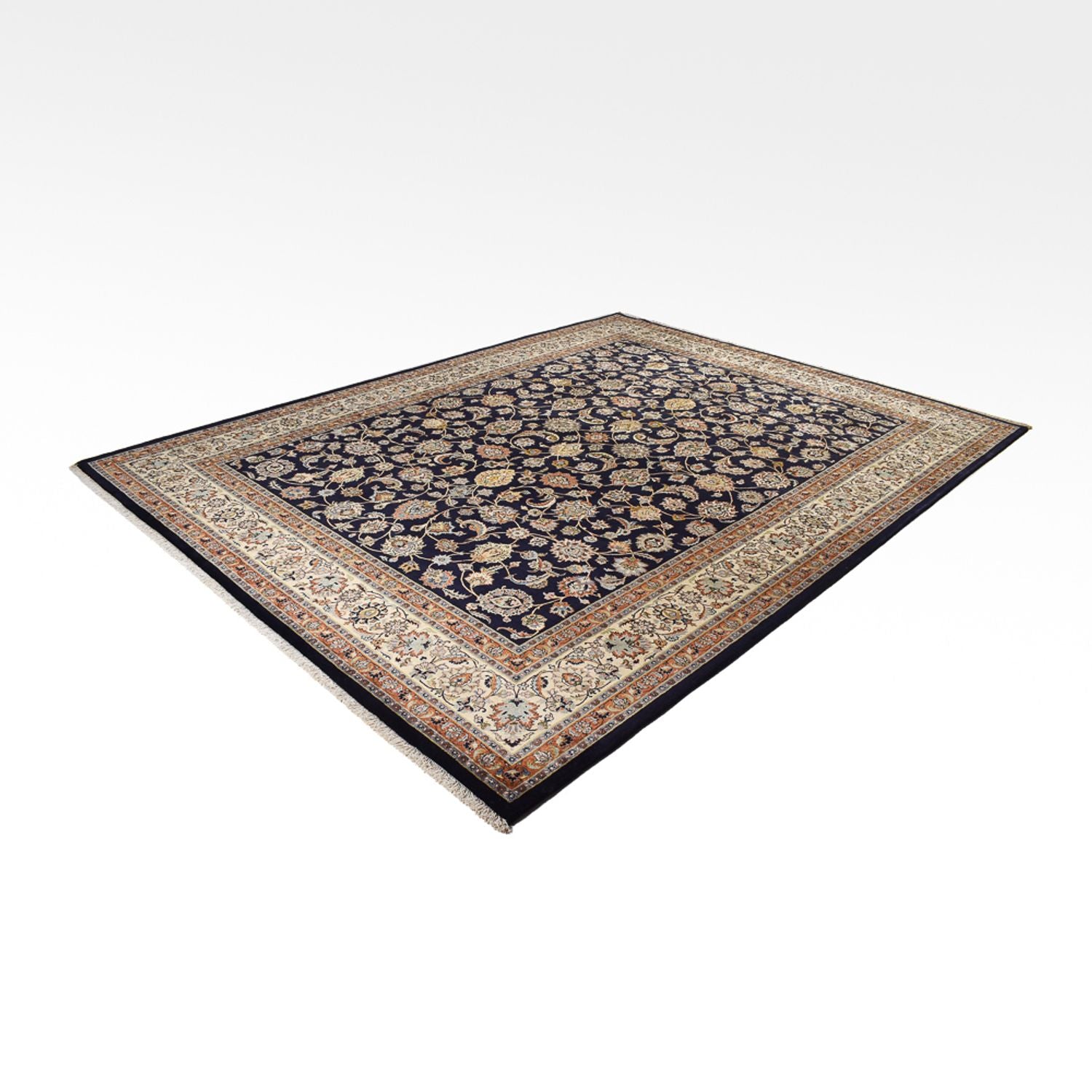 Alfombra persa - Clásica - Real - 394 x 296 cm - azul oscuro