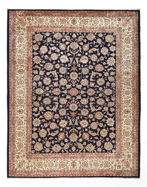Alfombra persa - Clásica - Real - 388 x 300 cm - azul oscuro