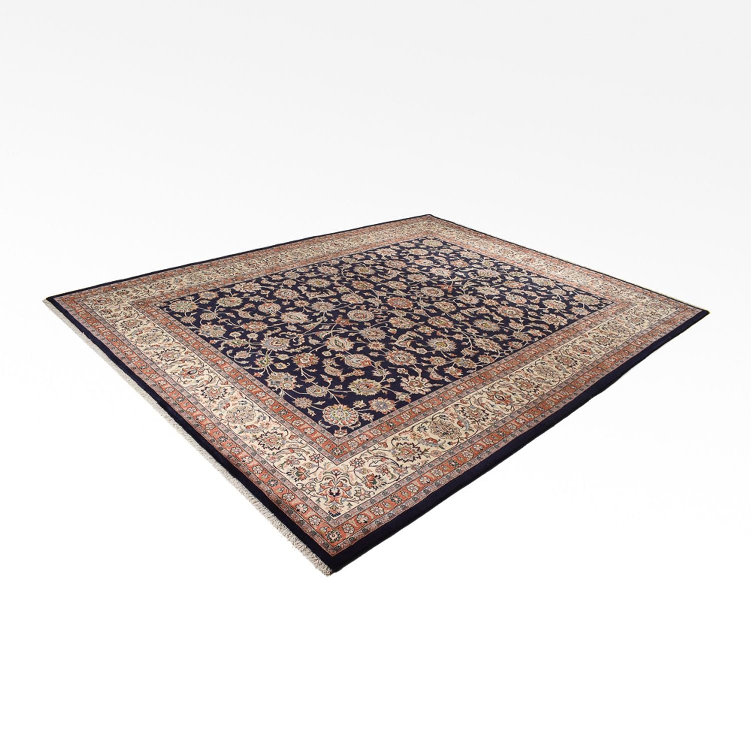 Alfombra persa - Clásica - Real - 388 x 300 cm - azul oscuro
