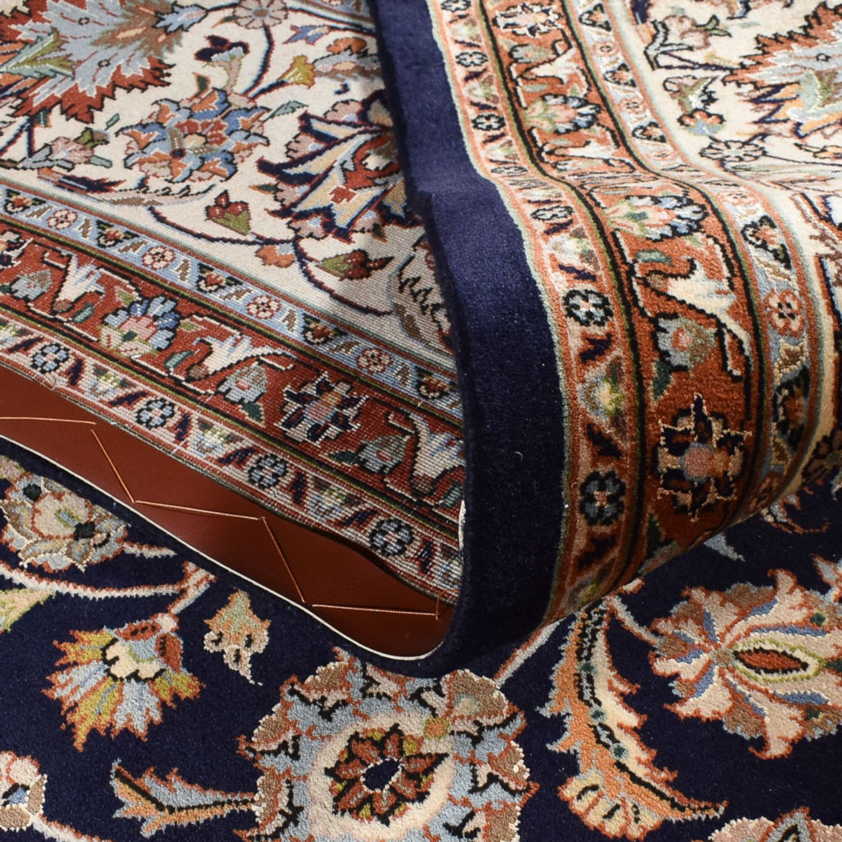 Alfombra persa - Clásica - Real - 388 x 300 cm - azul oscuro