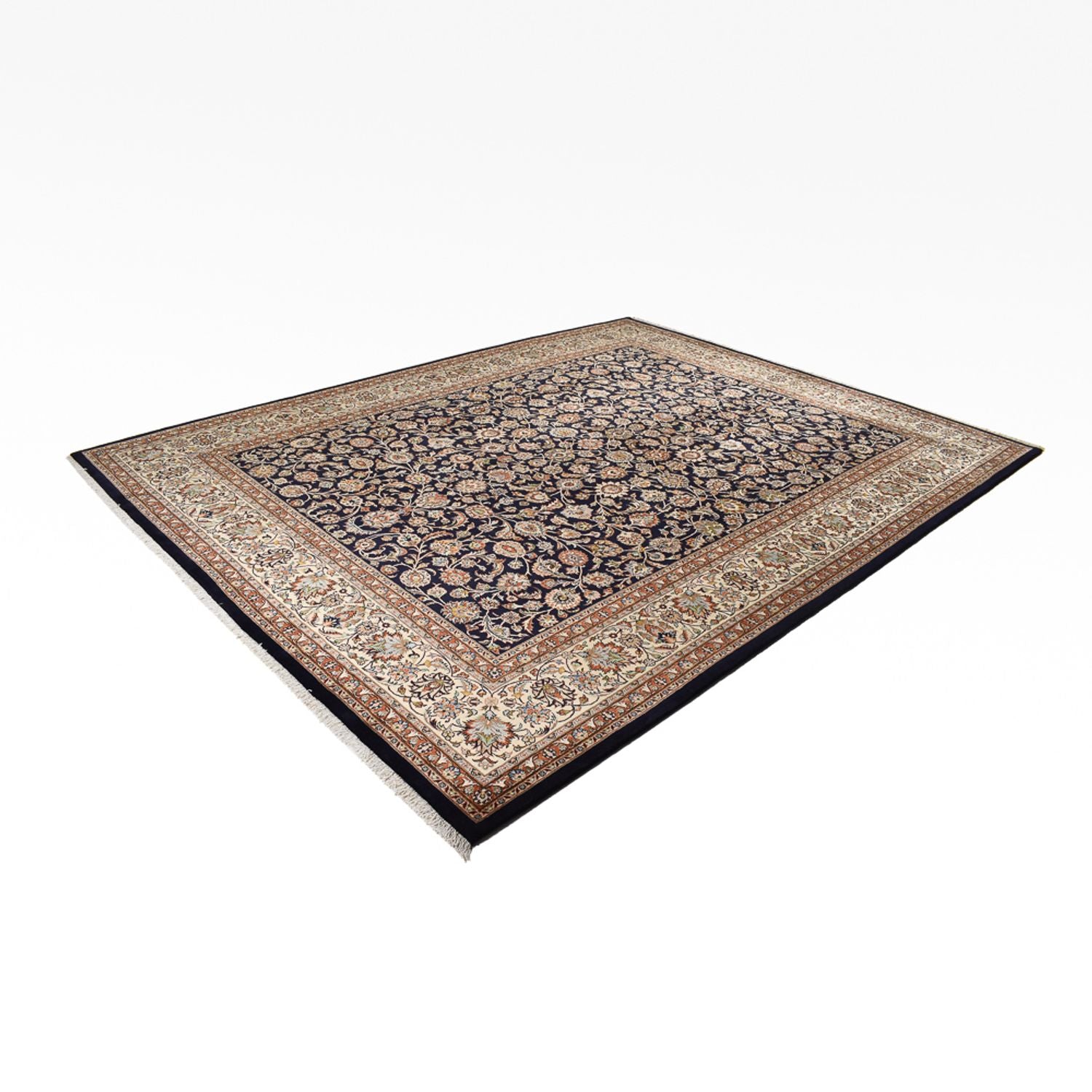 Alfombra persa - Clásica - Real - 388 x 300 cm - azul oscuro