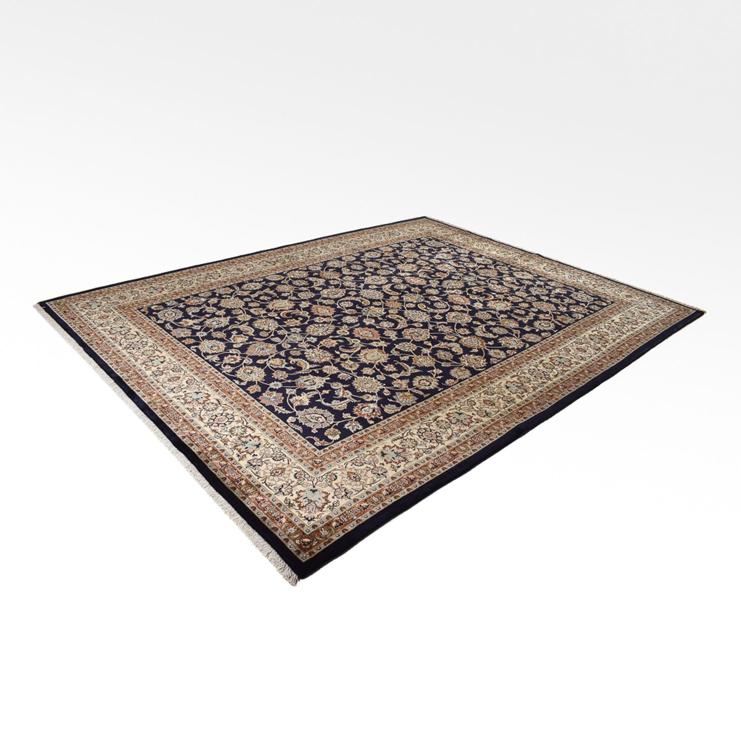 Alfombra persa - Clásica - Real - 382 x 296 cm - azul oscuro