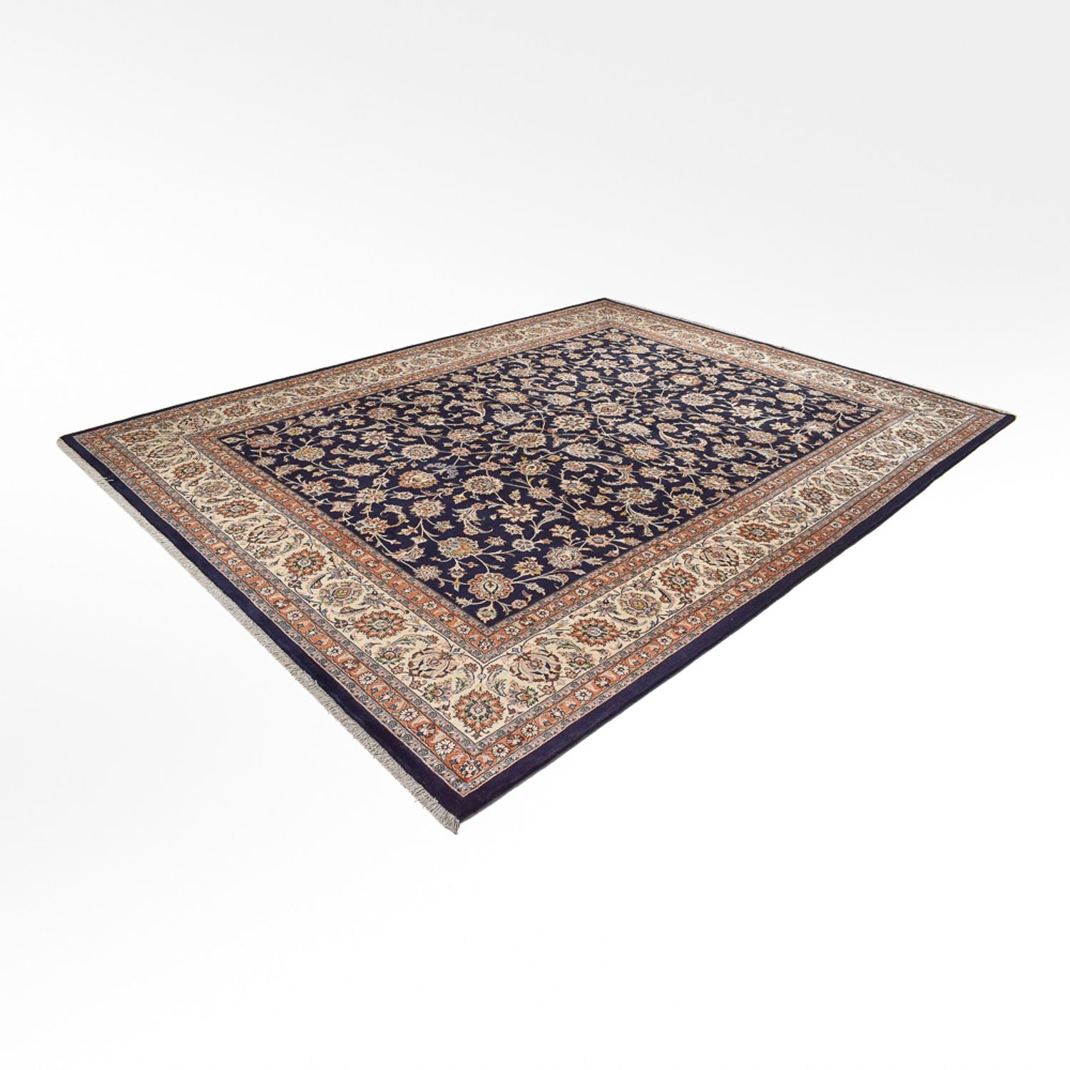 Alfombra persa - Clásica - Real - 386 x 300 cm - azul oscuro