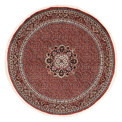 Bidjar - Zanjan Alfombra 150x150cm - Alfombra persa - rojo oscuro