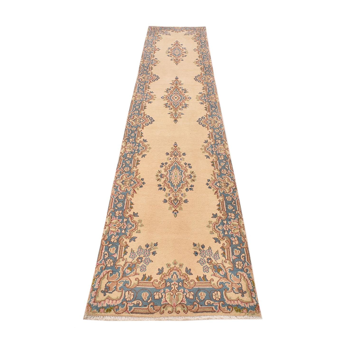 Alfombra de pasillo Alfombra persa - Real - 408 x 75 cm - beige
