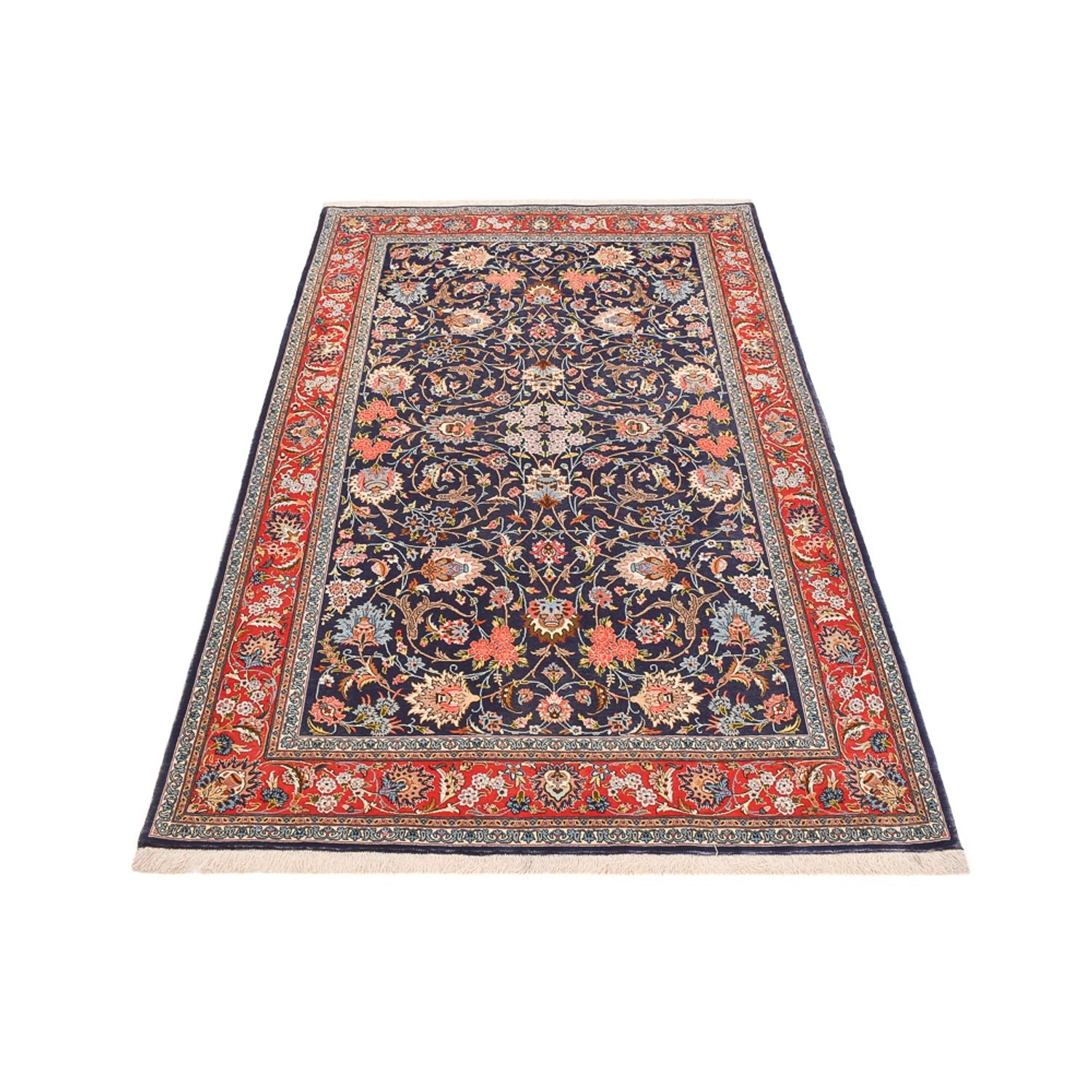 Alfombra Persa - Isfahan - Prima - 226 x 136 cm - azul oscuro