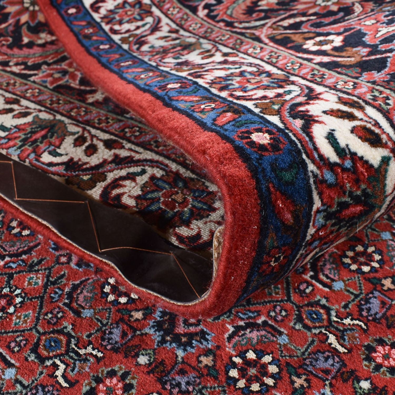Alfombra persa - Bidjar - 490 x 350 cm - rojo burdeos