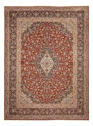 Alfombra persa - Keshan - Real - 412 x 303 cm - rojo oscuro