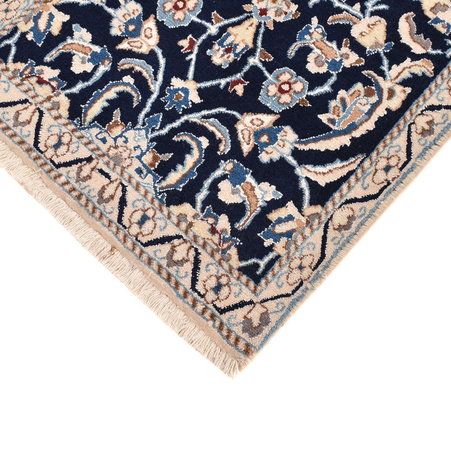 Alfombra de pasillo Alfombra Persa - Nain - Real - 185 x 56 cm - azul oscuro