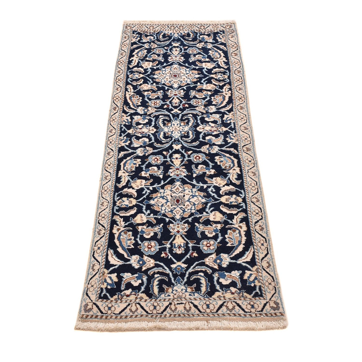 Alfombra de pasillo Alfombra Persa - Nain - Real - 185 x 56 cm - azul oscuro