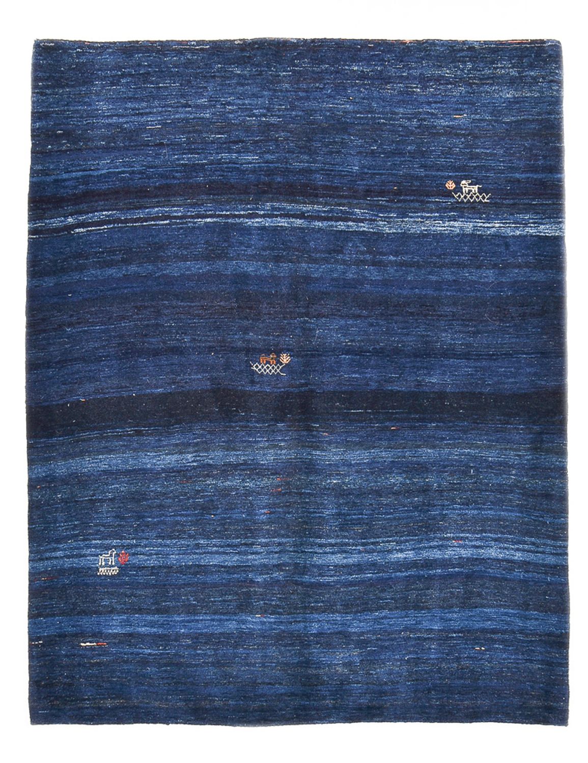 Alfombra Gabbeh - Loribaft Persa - 195 x 158 cm - azul oscuro