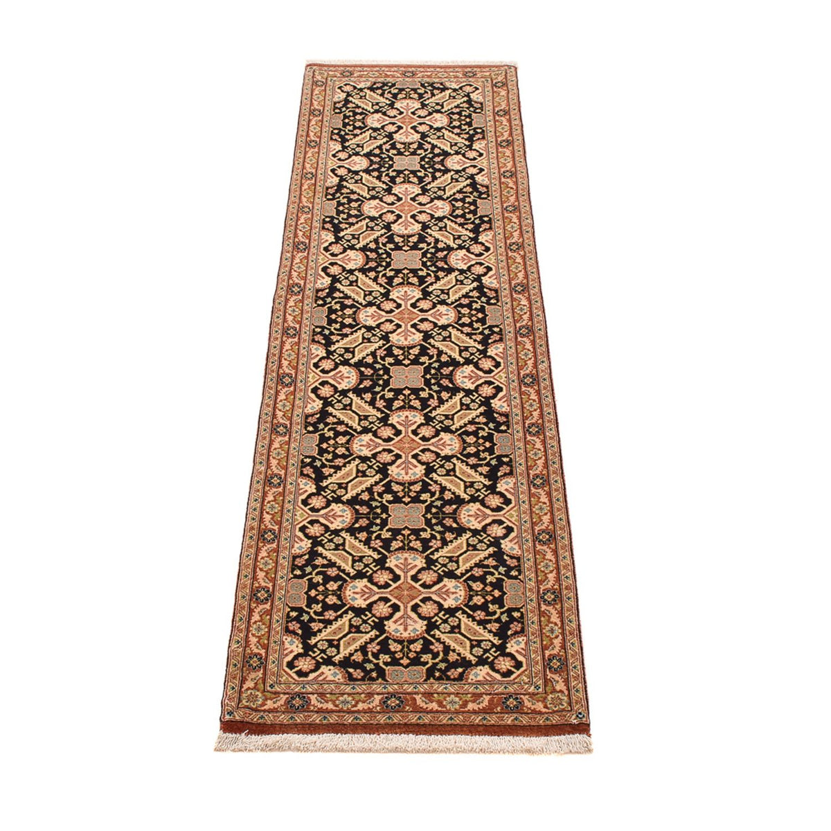Alfombra de pasillo Alfombra Persa - Ghom - Royal - 200 x 51 cm - beige oscuro