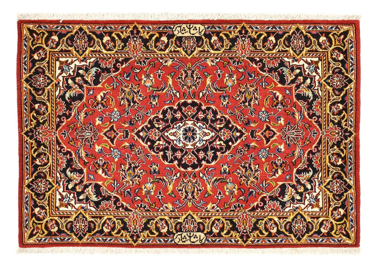 Alfombra persa - Keshan - 98 x 70 cm - rojo