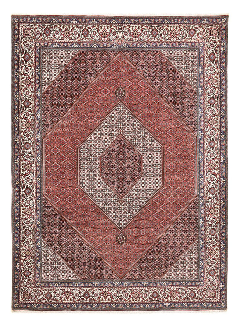 Alfombra persa - Bidjar - 410 x 304 cm - rojo burdeos