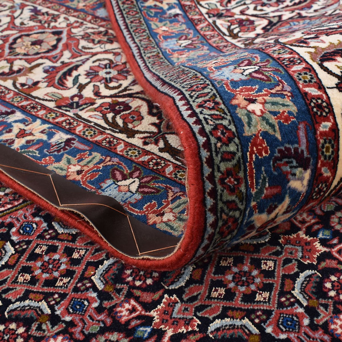 Alfombra persa - Bidjar - 410 x 304 cm - rojo burdeos