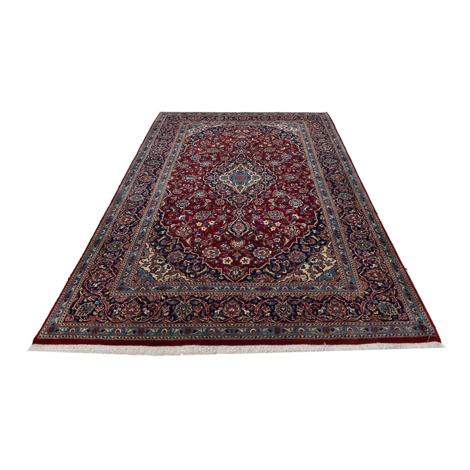 Alfombra persa - Keshan - 314 x 198 cm - rojo oscuro
