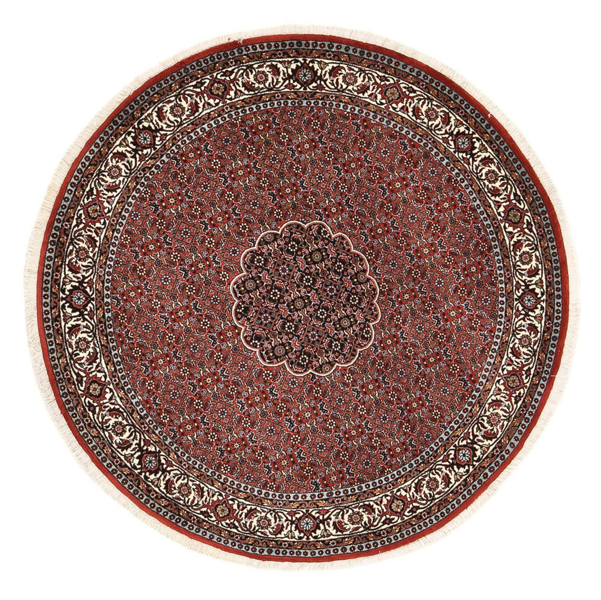 Alfombra persa - Bidjar redondo  - 150 x 150 cm - rojo oscuro