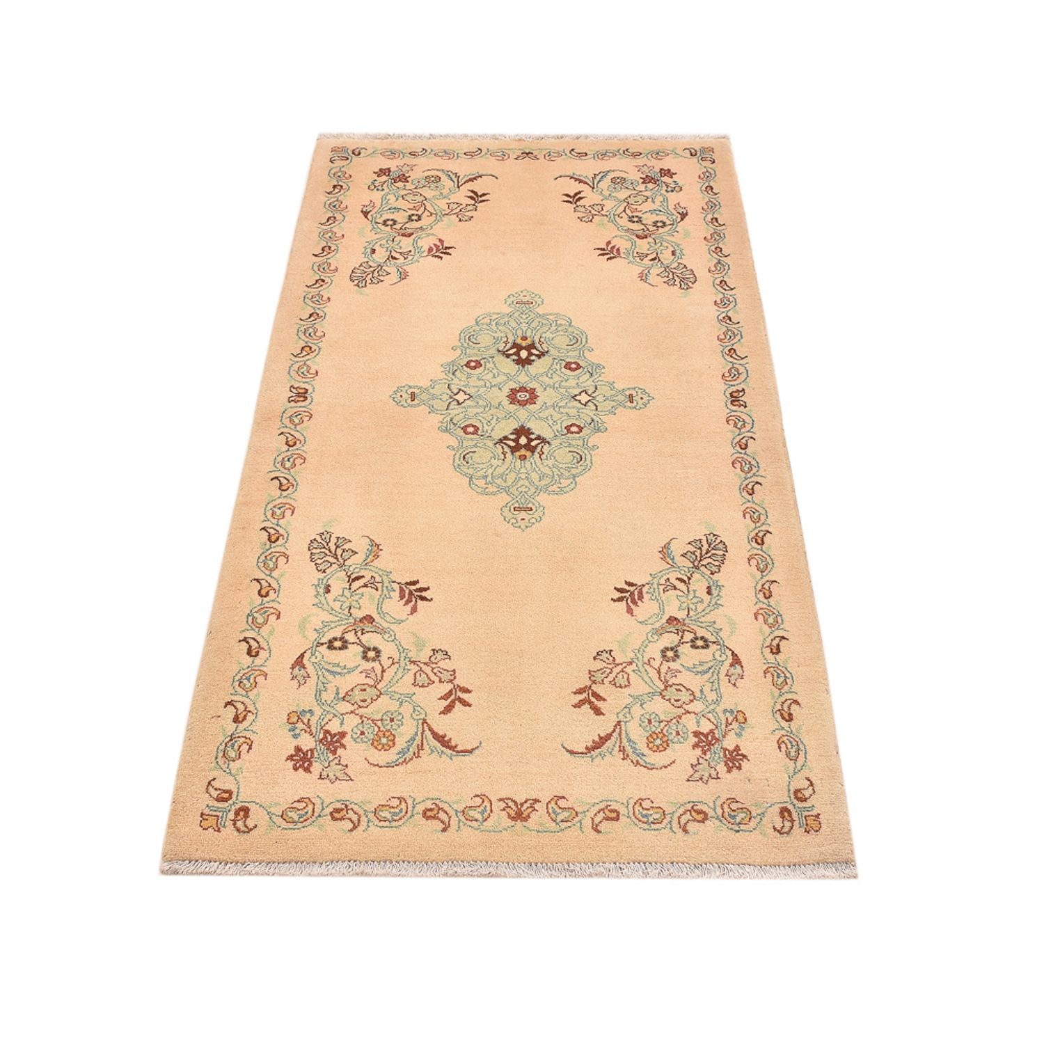 Alfombra persa - Keshan - 158 x 75 cm - beige