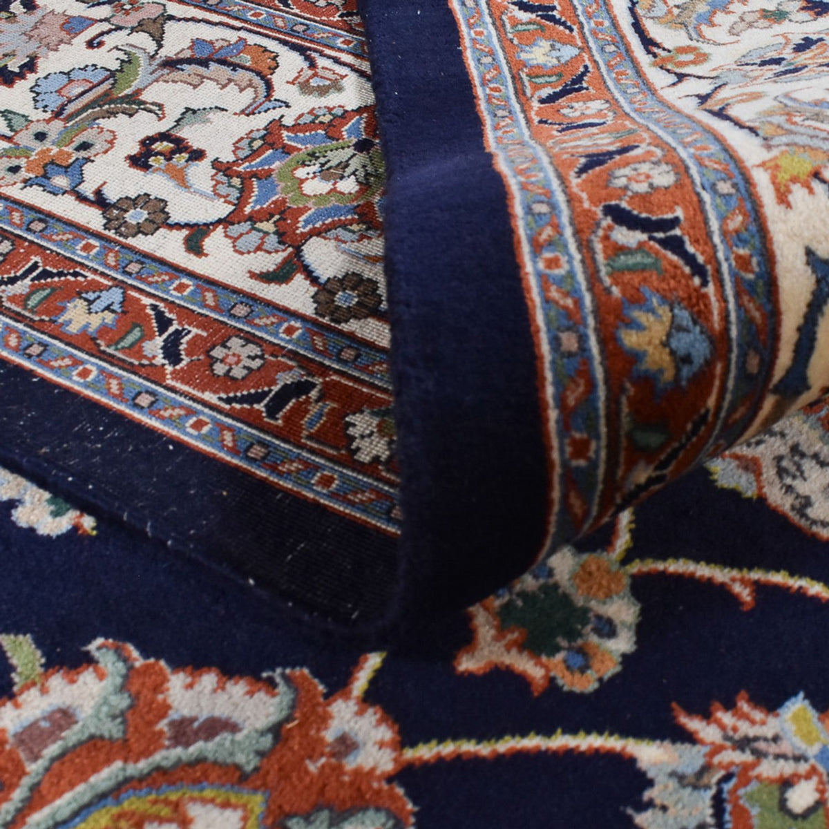 Alfombra persa - Clásica - Real - 341 x 252 cm - azul oscuro