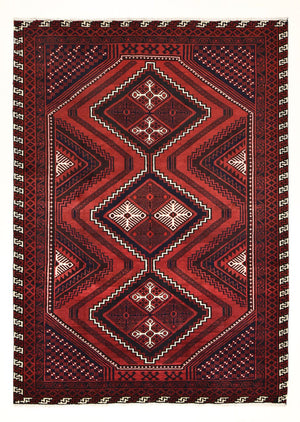 Alfombra persa - Real - 314 x 215 cm - rojo burdeos