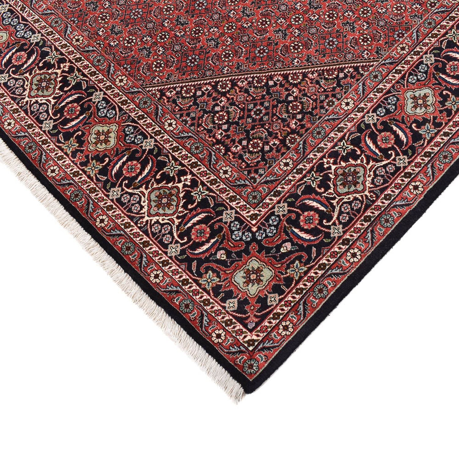 Alfombra persa - Bidjar - 303 x 201 cm - rojo burdeos