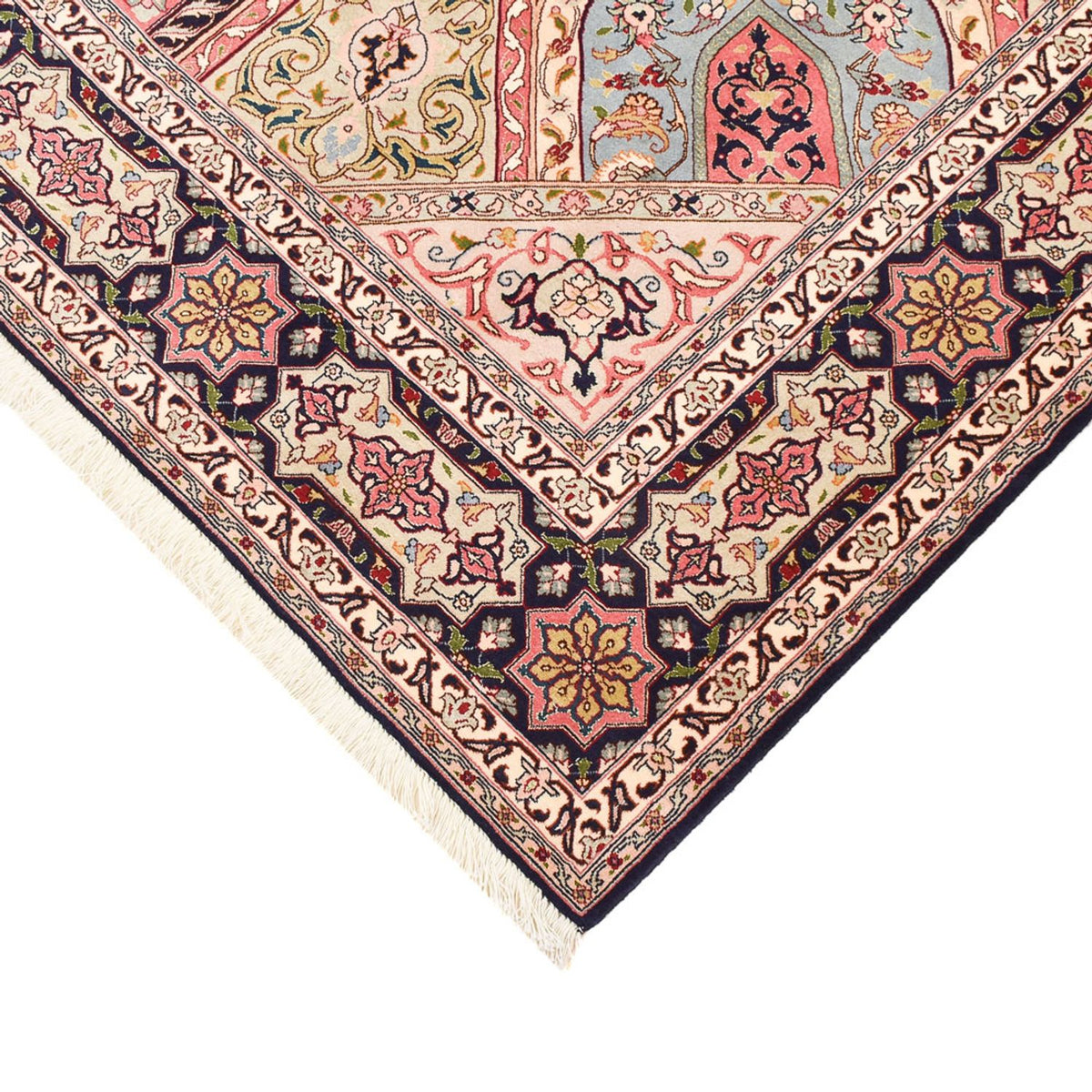 Alfombra Persa - Tabriz - Real - 250 x 208 cm - beige oscuro