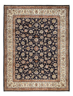 Alfombra persa - Clásica - Real - 384 x 304 cm - azul oscuro