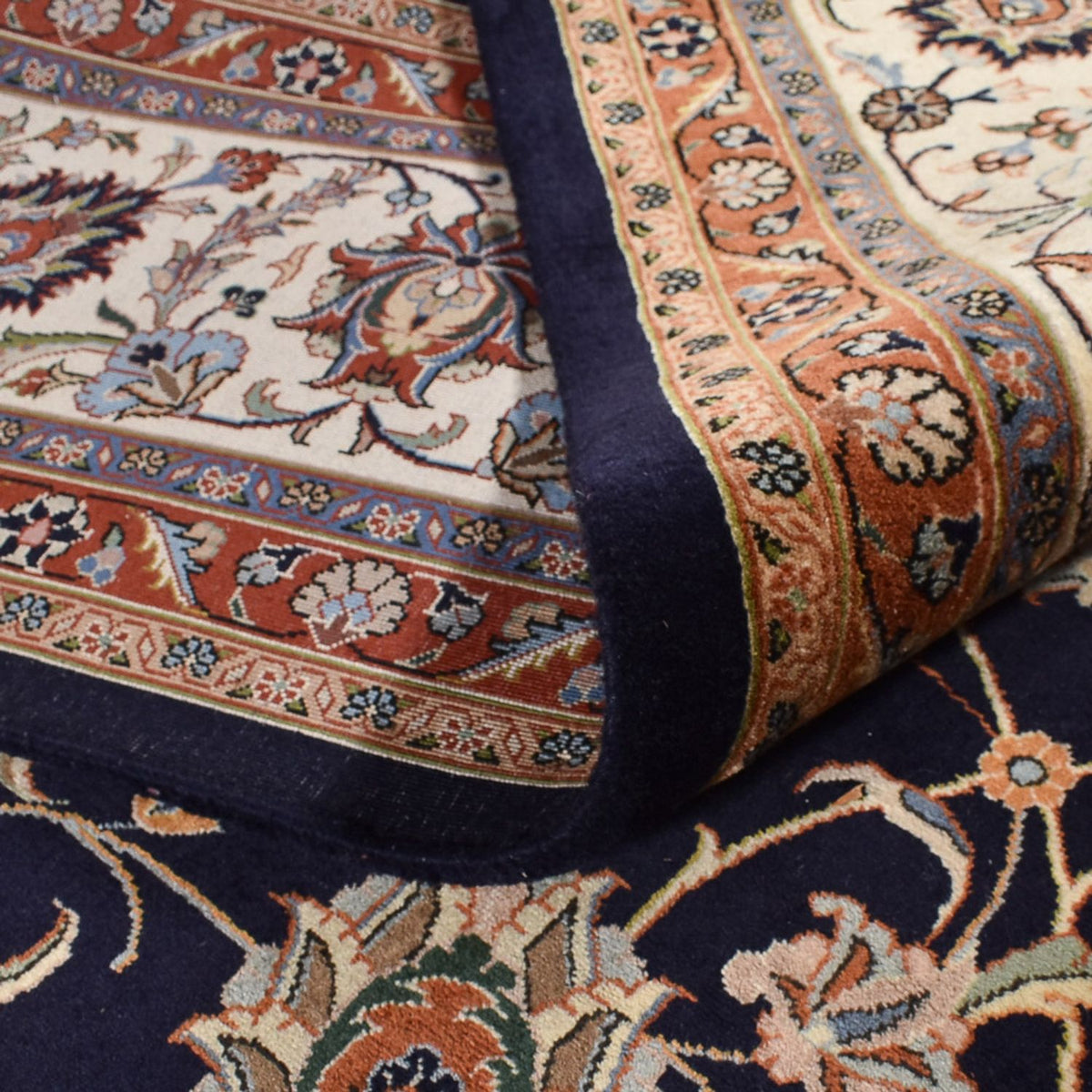 Alfombra persa - Clásica - Real - 392 x 300 cm - azul oscuro