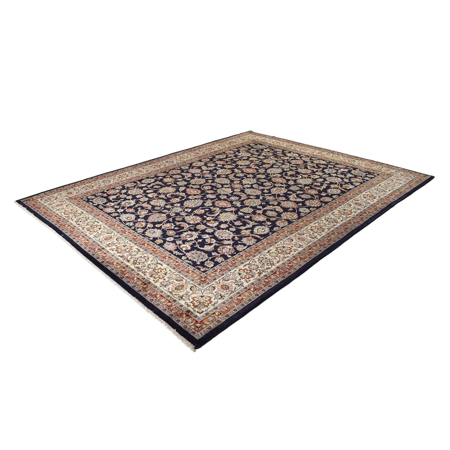 Alfombra persa - Clásica - Real - 381 x 302 cm - azul oscuro