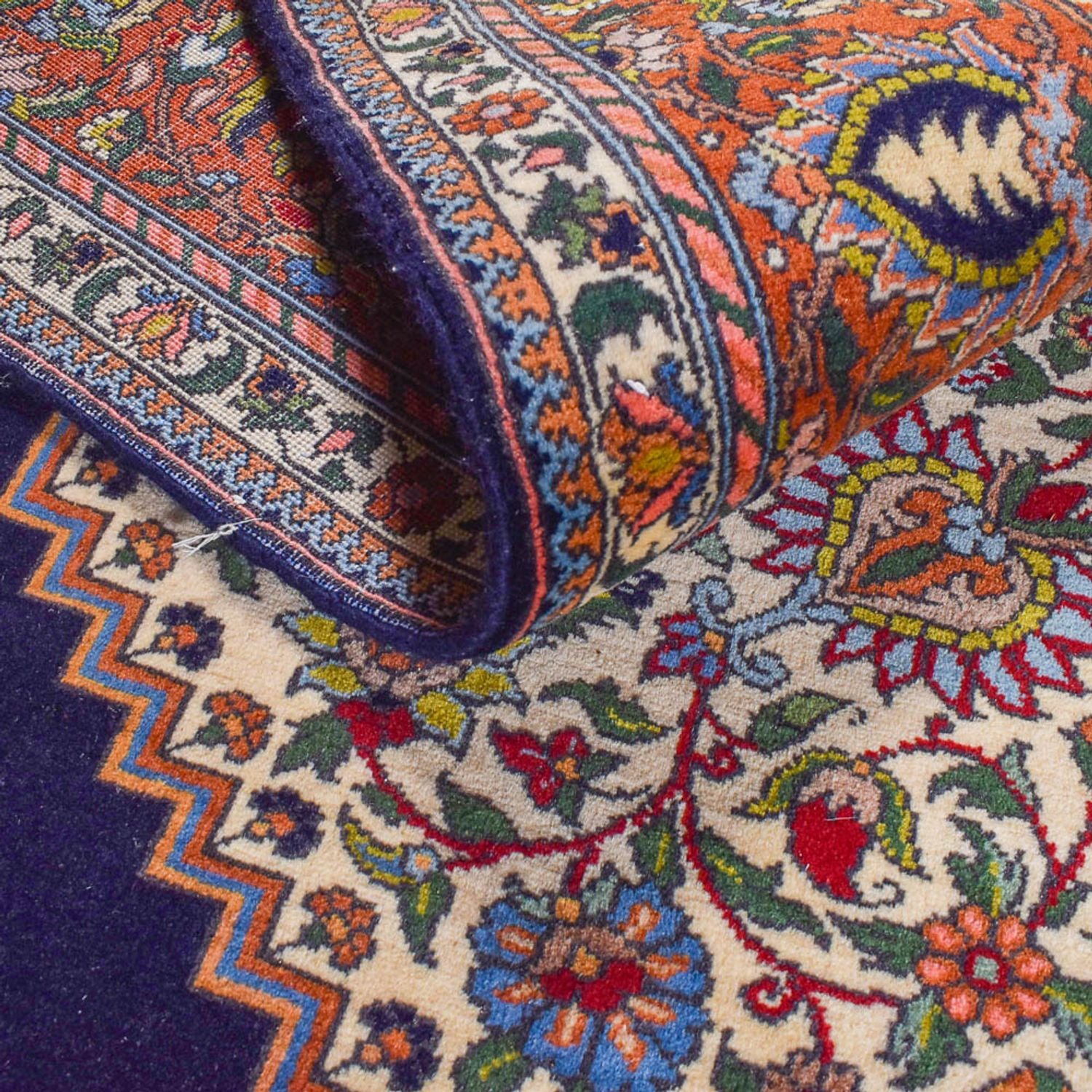 Alfombra persa - Nómada - 285 x 202 cm - azul oscuro