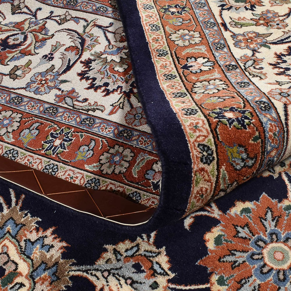 Alfombra persa - Clásica - Real - 385 x 300 cm - azul oscuro