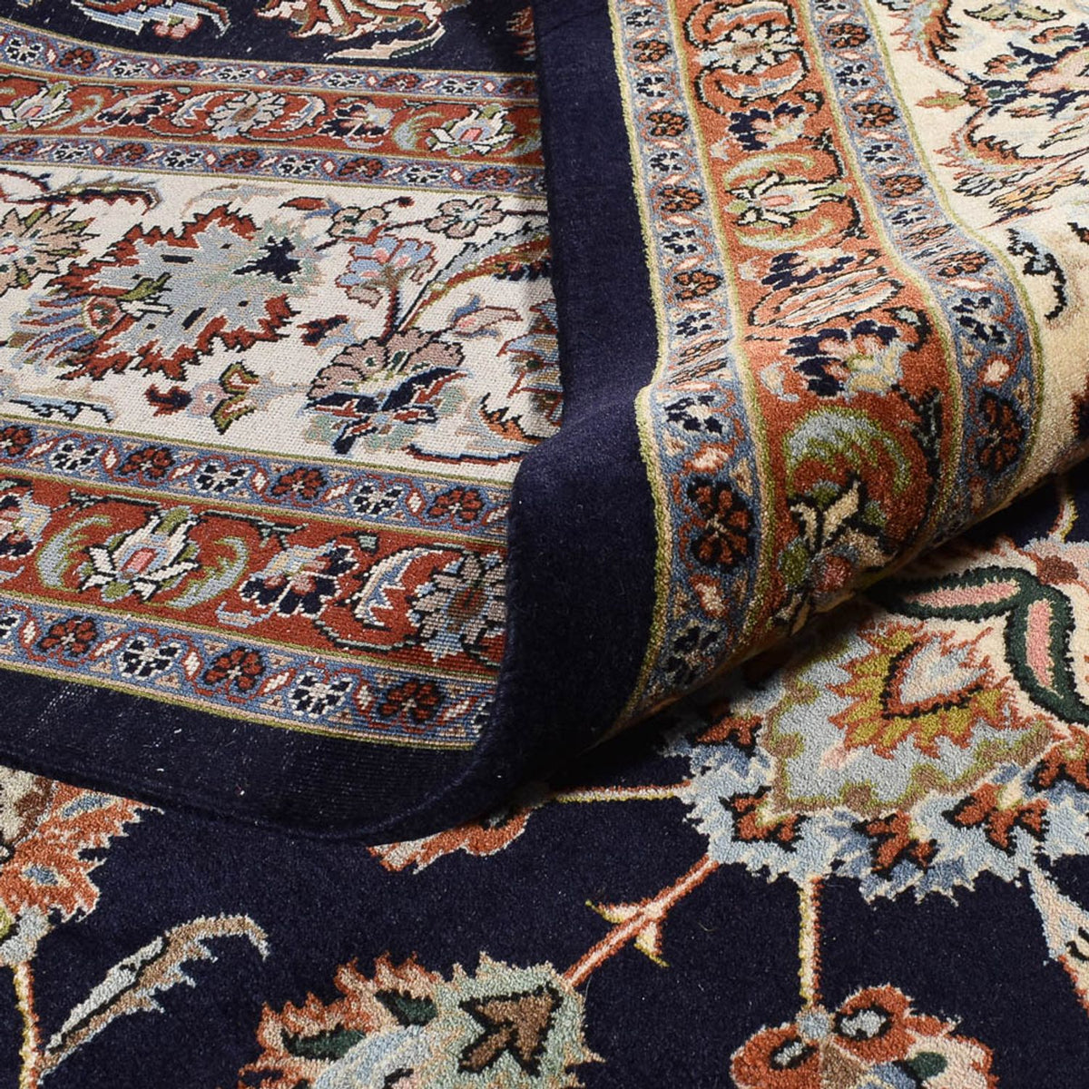 Alfombra persa - Clásica - Real - 393 x 302 cm - azul oscuro