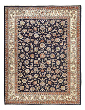 Alfombra persa - Clásica - Real - 394 x 298 cm - azul oscuro