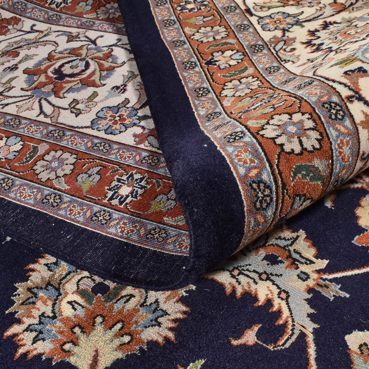 Alfombra persa - Clásica - Real - 394 x 298 cm - azul oscuro