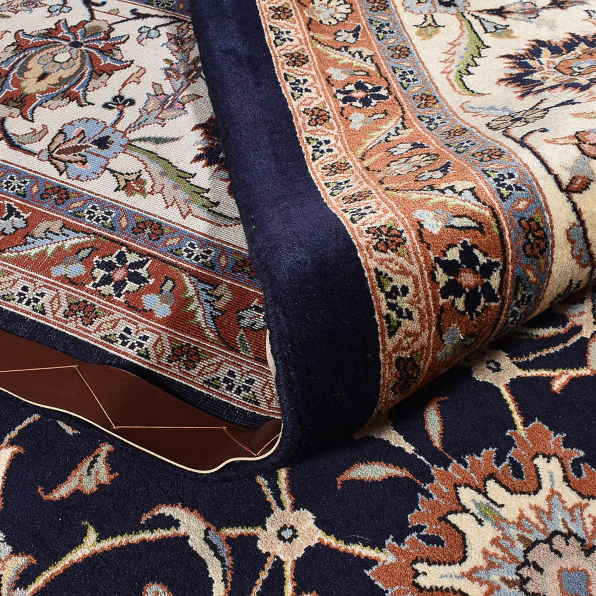 Alfombra persa - Clásica - Real - 389 x 304 cm - azul oscuro