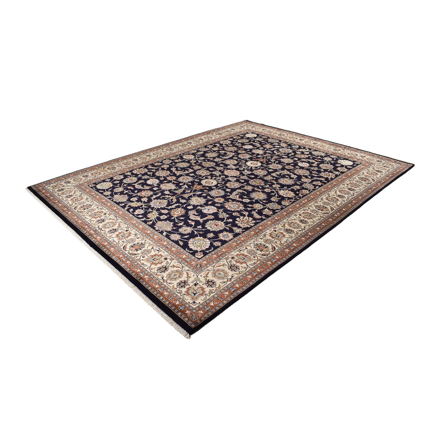 Alfombra persa - Clásica - Real - 390 x 301 cm - azul oscuro