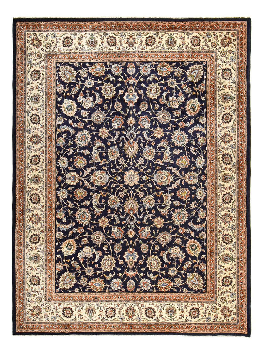 Alfombra persa - Clásica - Real - 400 x 303 cm - azul oscuro