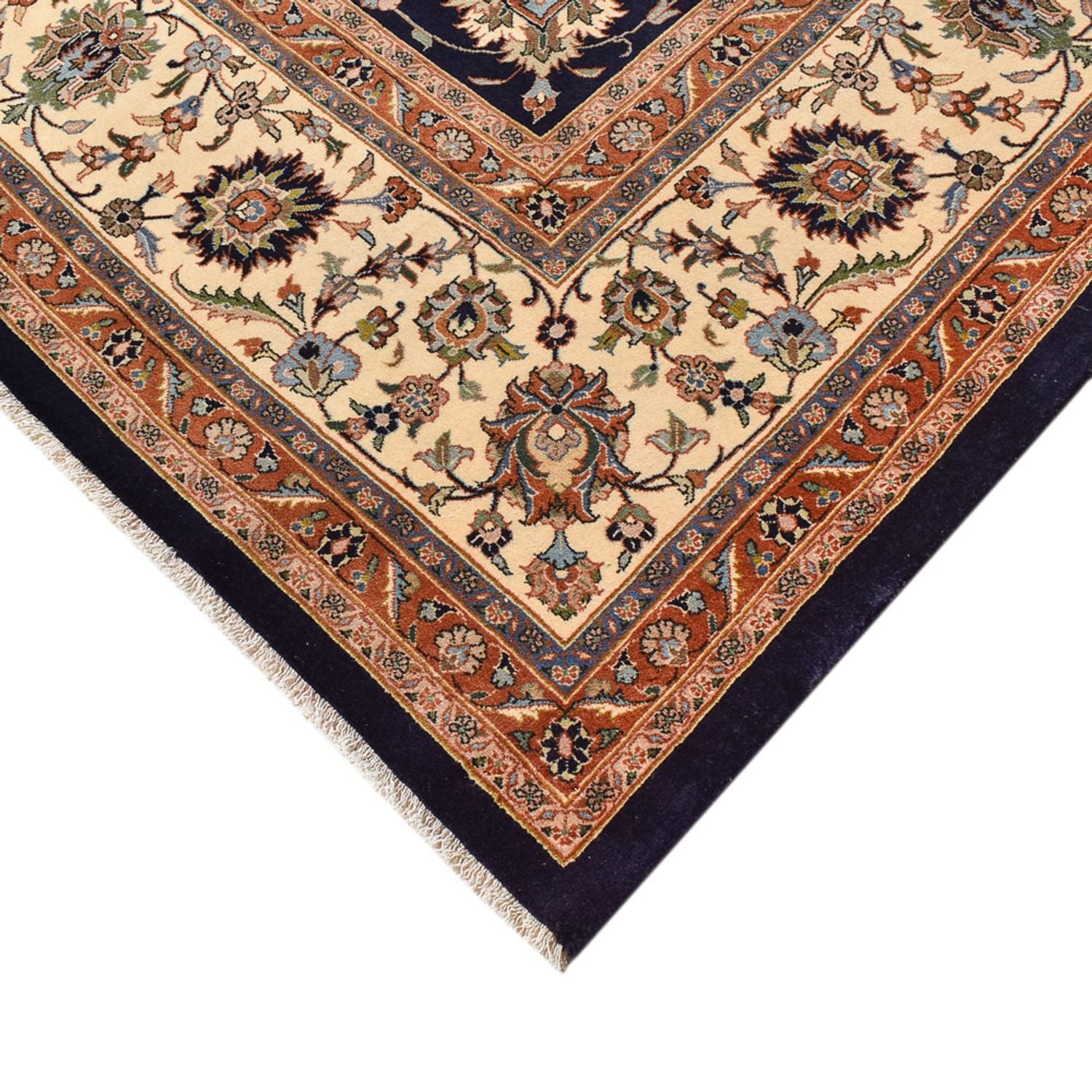 Alfombra persa - Clásica - Real - 400 x 303 cm - azul oscuro