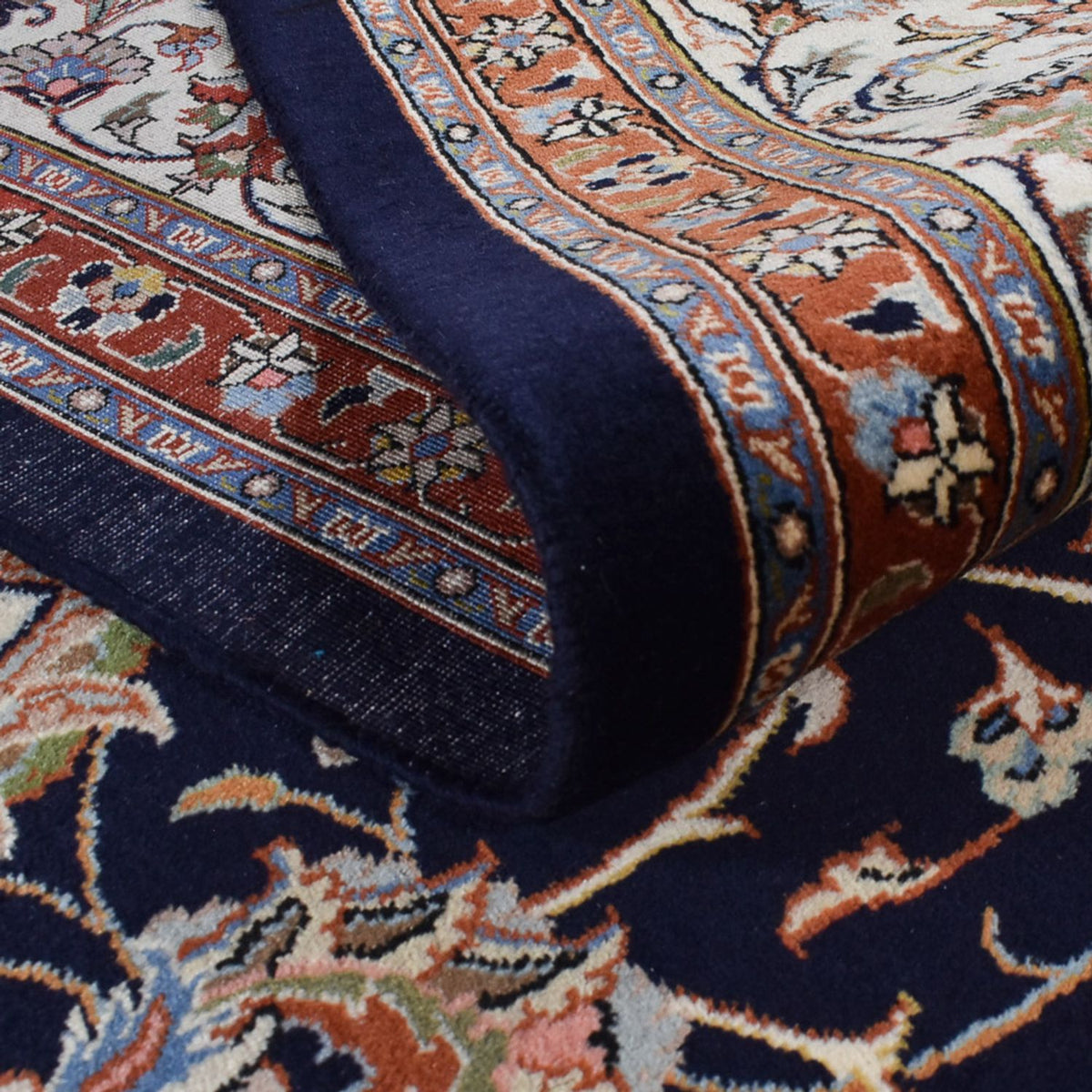 Alfombra persa - Clásica - Real - 340 x 248 cm - azul oscuro