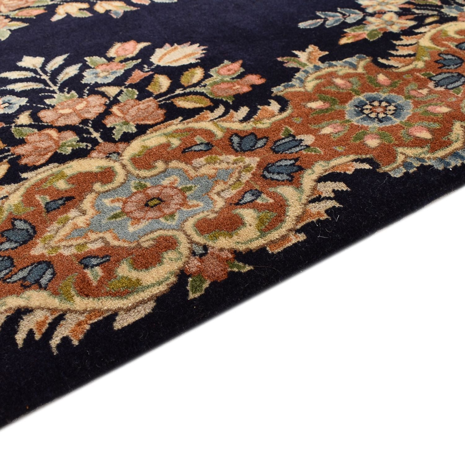 Alfombra de pasillo Alfombra persa - Real - 415 x 96 cm - azul oscuro