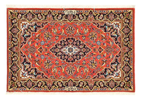 Alfombra persa - Keshan - 100 x 70 cm - rojo