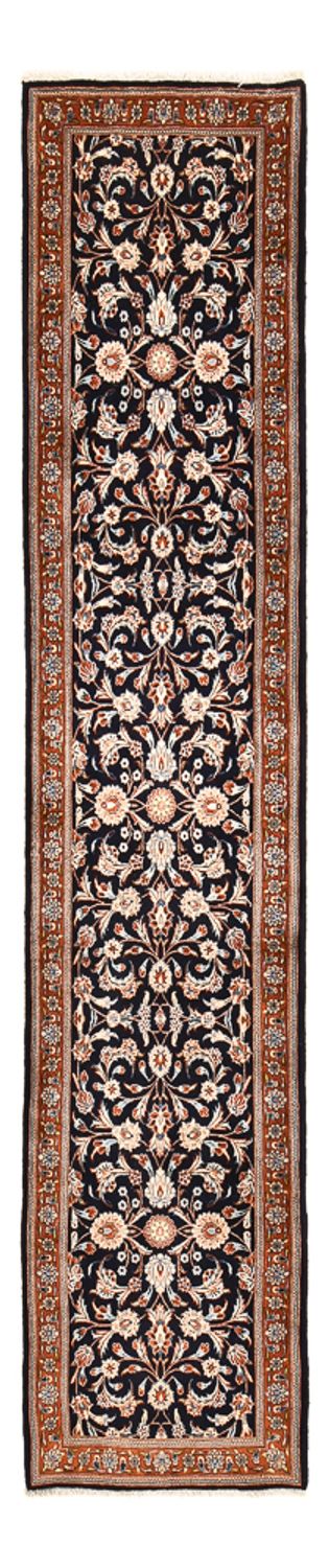 Alfombra de pasillo Alfombra persa - Keshan - 338 x 78 cm - azul oscuro